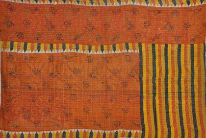 twin size indian kantha blanket bed cover bohemian bedding | Jaipur Handloom