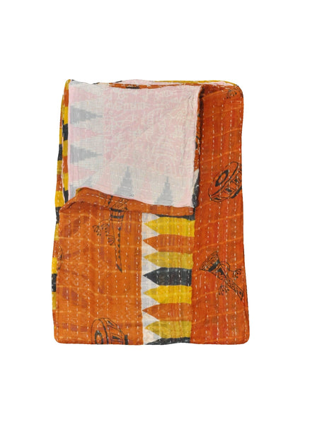 reversible kantha gudri blanket vintage quilt | Jaipur Handloom