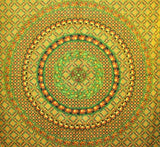 Burning man blanket hippie mandala tapestry cotton dorm room bedding-Jaipur Handloom