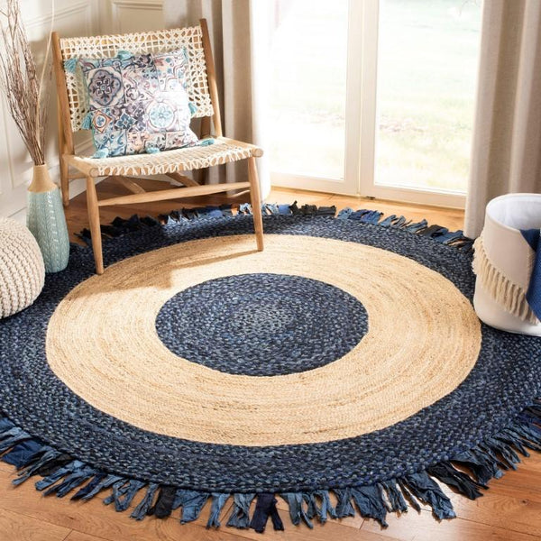 Buy 7 X 7 Round Jute Area Rugs With Fringes for Living Room ON SALE