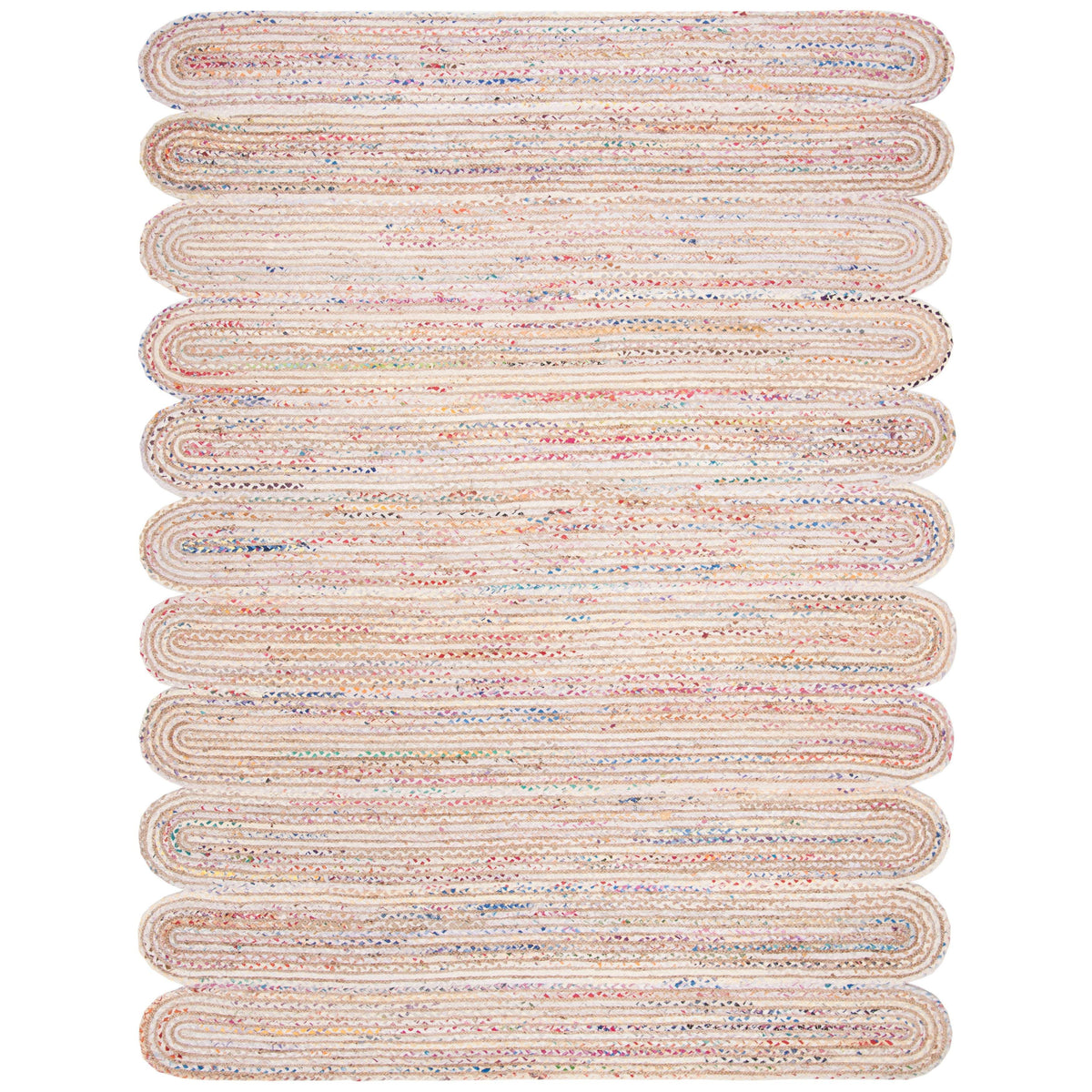White Cotton Rug, Braided Cotton Rug 8X10, Cotton Area Rug for Living Room