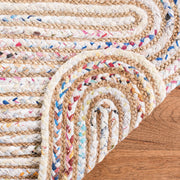 White Cotton Rug, Braided Cotton Rug 8X10, Cotton Area Rug for Living Room