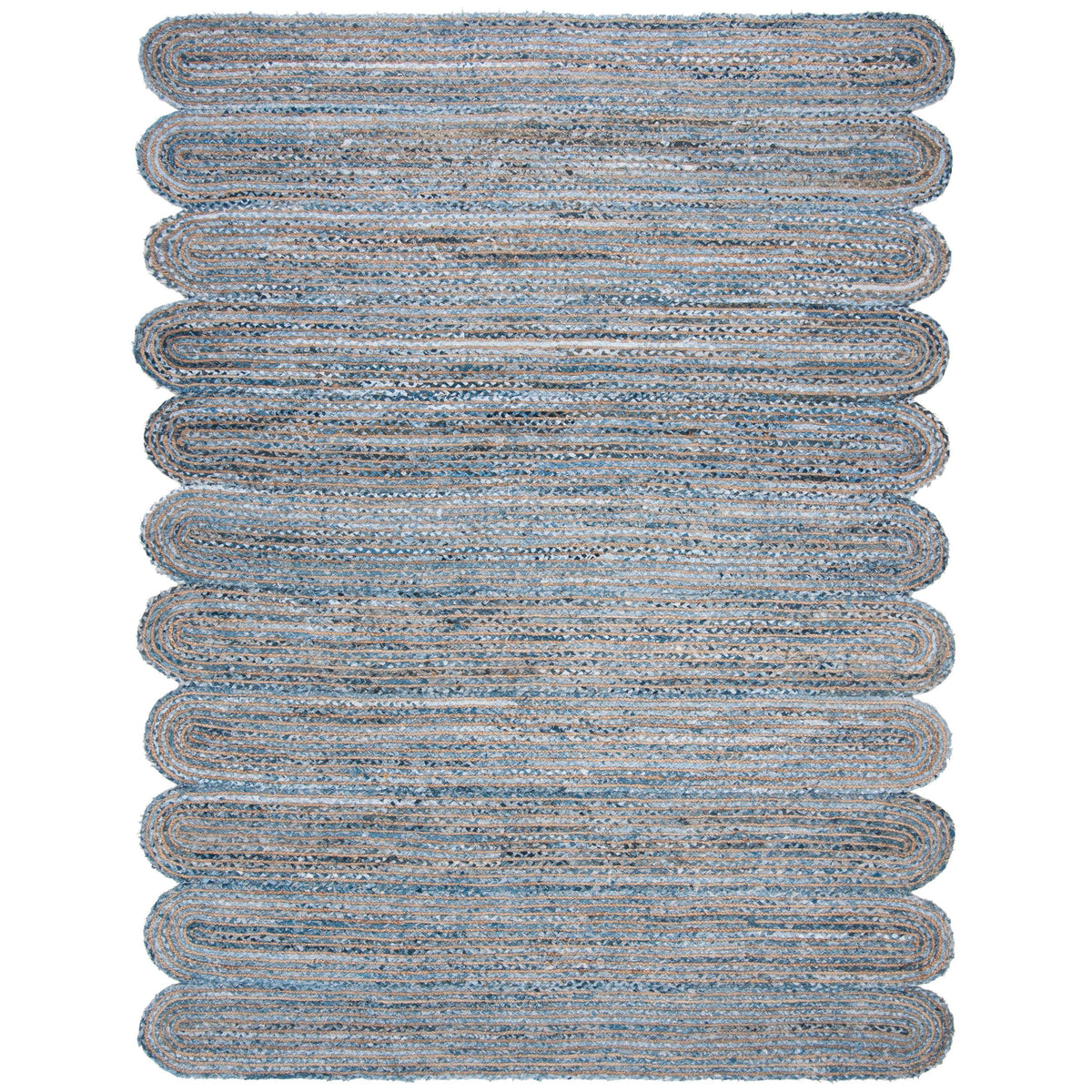 Denim Rug Runner, Denim Jute Rug, Braided Area Rug 6 X 8 for Living Room