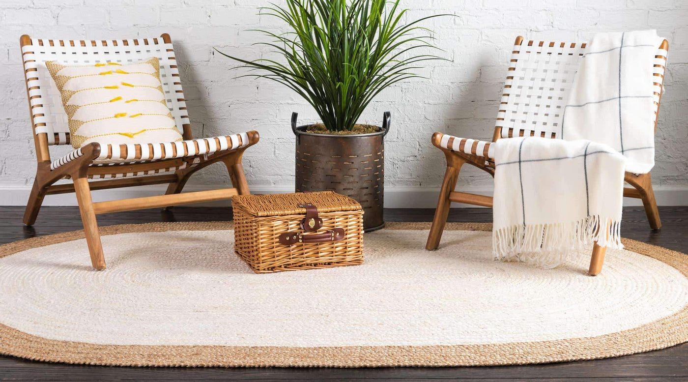 5 X 7 Reversible Oval Area Rug for Living Room