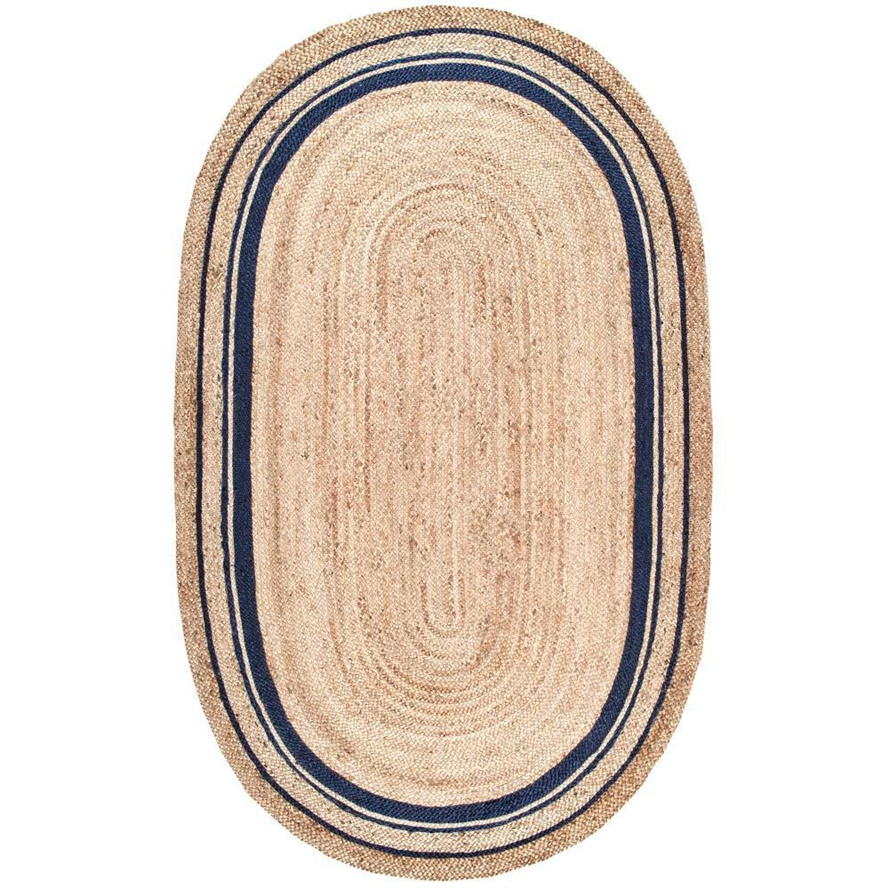 Reversible 5 X 7 braided jute rag rug for bedroom