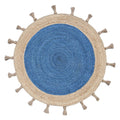 Buy Handwoven Round Jute Rug with tassels, fringes |  Jaipur Handloom