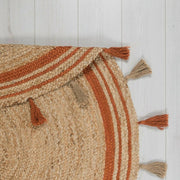 Buy Jute Carpets Online, Buy round jute Rugs with tassels in India