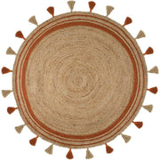 Buy Jute Carpets Online, Buy round jute Rugs with tassels in India