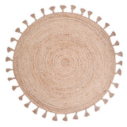 Buy Round Jute Rug with tassels Online In India - Jaipur Handlooom