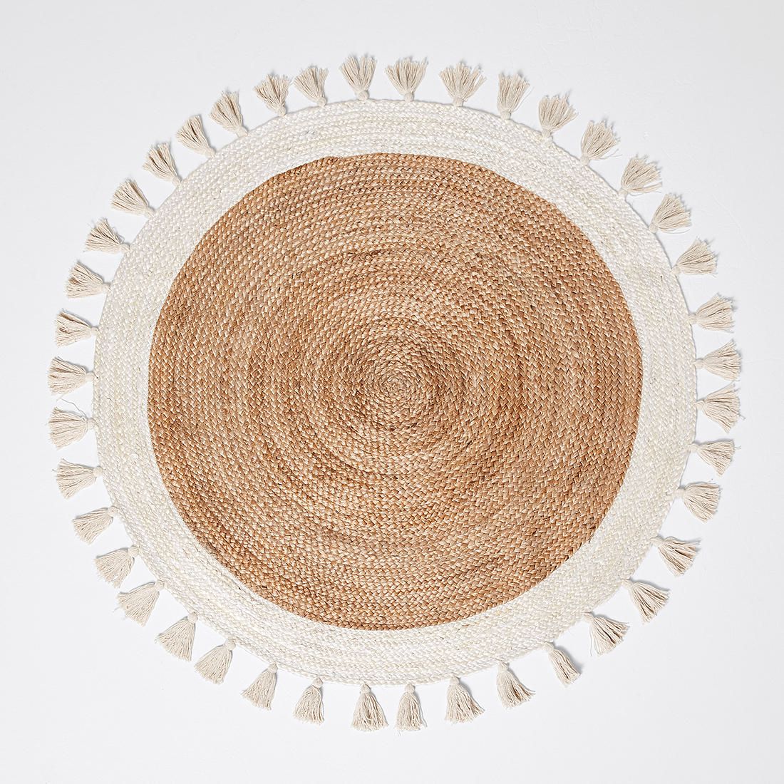 Buy Round Jute Rugs with tassels | Jute carpet | Jute Floor Mats Online