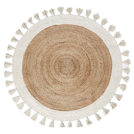 Buy Round Jute Rugs with tassels | Jute carpet | Jute Floor Mats OnlineBuy Round Jute Rugs with tassels | Jute carpet | Jute Floor Mats Online