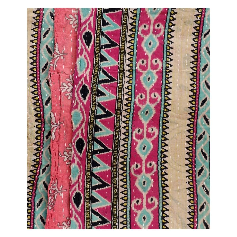 Calandra Vintage kantha Blanket-Jaipur Handloom
