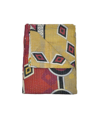 Calvina Vintage sari kantha Blanket-Jaipur Handloom
