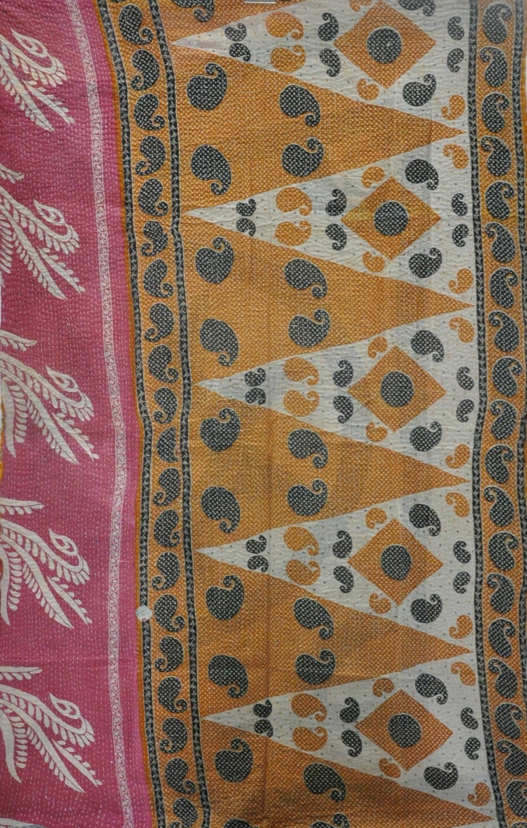 floral kantha sofa throw blanket