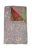 indian fair trade kantha throw, vintage sari kantha gudri quilt | Jaipur Handloom