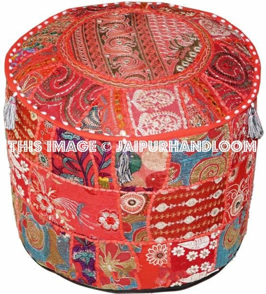Campbel Pouf ottomans - 18X13 inches-Jaipur Handloom