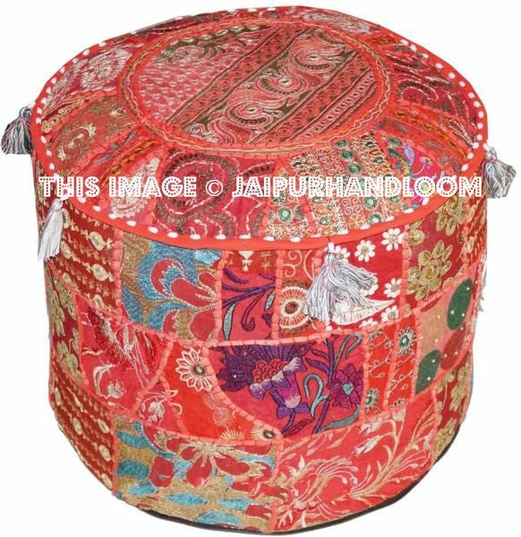 Campbel Pouf ottomans - 18X13 inches-Jaipur Handloom