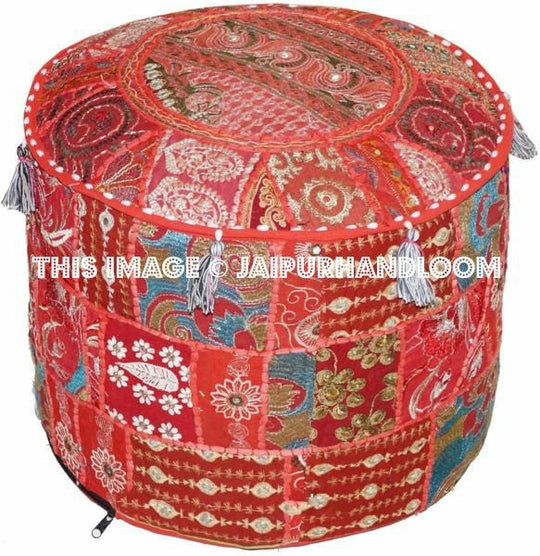 Campbel Pouf ottomans - 18X13 inches-Jaipur Handloom