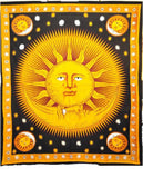 Celestial Sun Moon Stars Indian Dorm Tapestry Bohemian Beach Throw Blanket-Jaipur Handloom