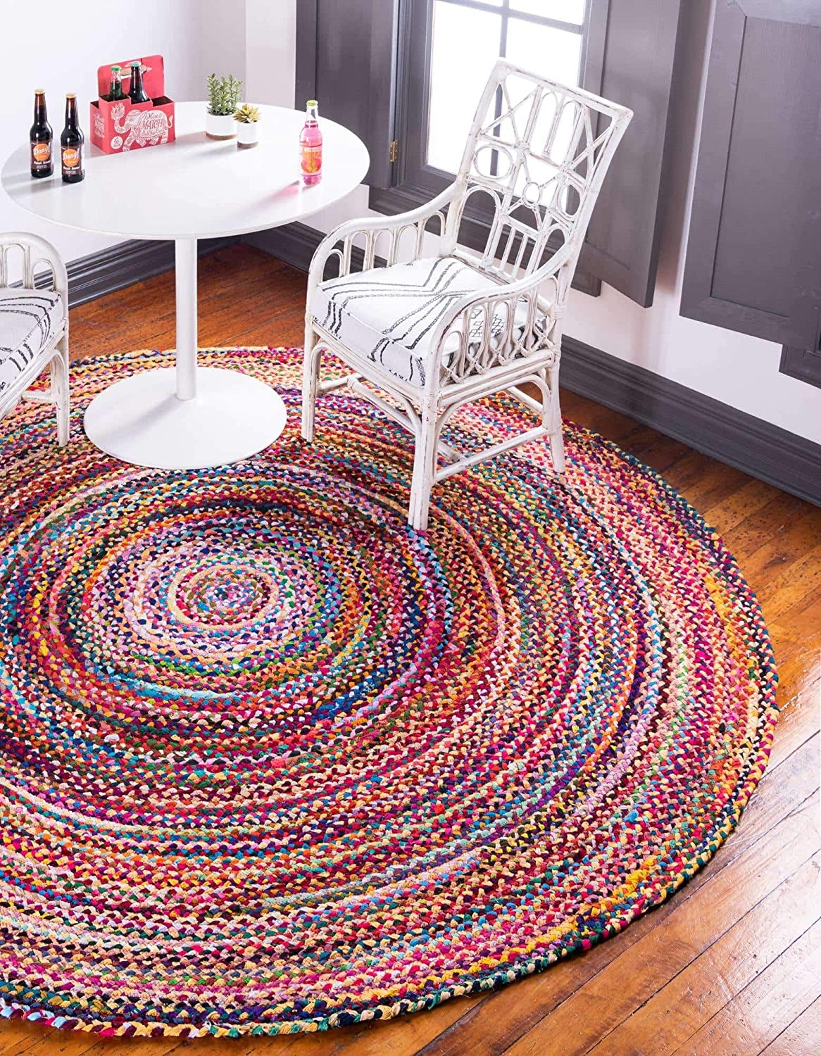 Jaipur Handloom - Chindi Round Rugs, Rag Rugs Round Chindi Rug for Living Room Bohemian Rugs