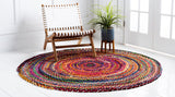 cotton chindi round rug | Jaipur Handloom