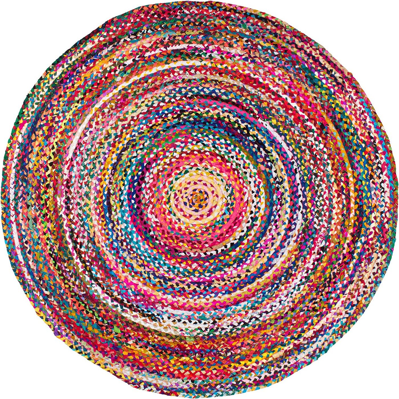 Jaipur Handloom - Chindi Round Rugs, Rag Rugs Round Chindi Rug for Living Room Bohemian Rugs
