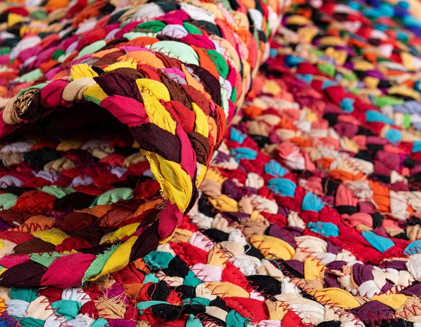 Jaipur Handloom - Chindi Round Rugs, Rag Rugs Round Chindi Rug for Living Room Bohemian Rugs
