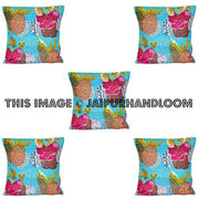 Christmas Gift 5pc indian kantha pillow in floral, gypsy kantha Pillow, Kantha Decorative throw Pillow, indian Pillow, Kantha Cushion Cover-Jaipur Handloom