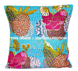Christmas Gift 5pc indian kantha pillow in floral, gypsy kantha Pillow, Kantha Decorative throw Pillow, indian Pillow, Kantha Cushion Cover-Jaipur Handloom
