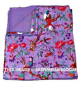 Christmas Gift Purple Kantha Quilt Indian quilt Bedspread Bed Cover Sari Quilt, Bohemian Bedding, Kantha Throw blanket, Kantha, Floral quilt-Jaipur Handloom