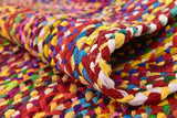 Chunky Braided Chindi Rug Runner | Indian Braided Solid Area Carpet Dhurrie - 2 X 8 ft-Jaipur Handloom