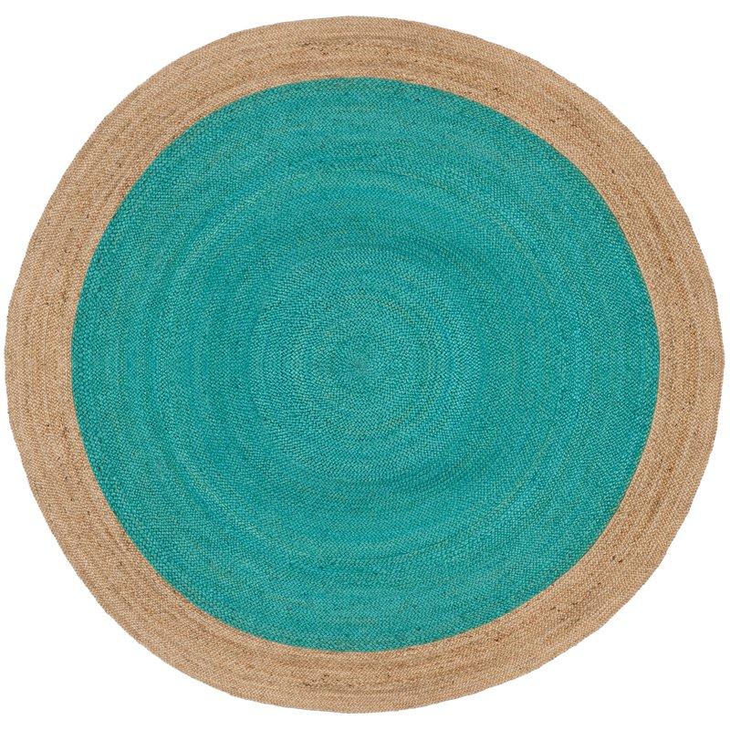 Bohemian Hand braided round rugs for dining room 6 feet | Jaipur Handloom
