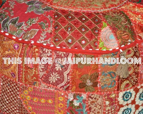 Colorful Pouf Ottoman-Jaipur Handloom