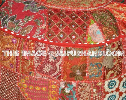 Colorful Pouf Ottoman-Jaipur Handloom