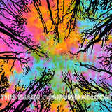 Colorful Tie Dye Locust Trees From Below Tapestry tree of life twin bedding