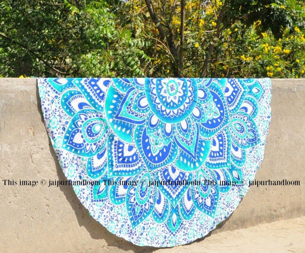 Cool Beach Towels Round Beach Blankets Boho Mandala Bedspread Throw-Jaipur Handloom