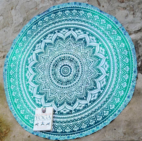 Cotton Beach Throw Blanket Indian Mandala Tapestry Bohemian Yoga Mat-Jaipur Handloom