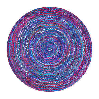 Hand Woven Chindi Area Rug 6 Feet Round | Jaipur Handloom