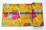 Cotton Sari Kantha Quilt , Floral Kantha Blanket, Kantha Bedspread, Kantha Throw, Kantha Bedding, queen kantha Blanket, Indian Sari Quilt