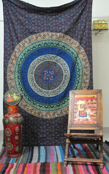 Cute Mandala Tapestry Psychedelic Mandala Wall Hanging For Dorm Room-Jaipur Handloom