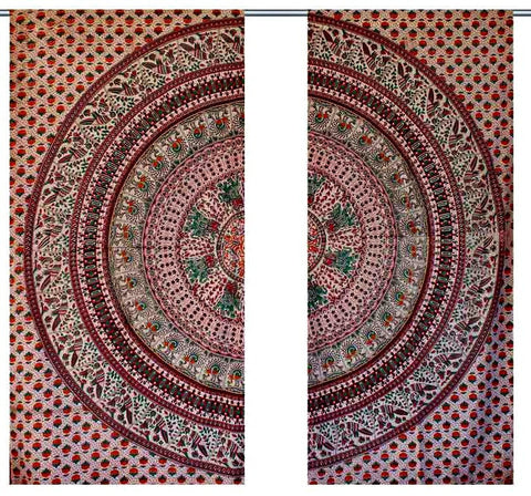 Decoration Mandala Window Indian Curtain Window Voile Curtains Large Tapestry-Jaipur Handloom