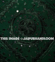 Decorative Green Mirror Work Pillow Throw Pillow Ethnic Indian Floor Pillow Sofa Pillow-Jaipur Handloom