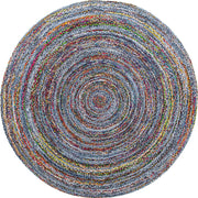 jaipurhandloom Braided denim Chindi Collection Casual Modern Blue Dark Blue Round Rug 