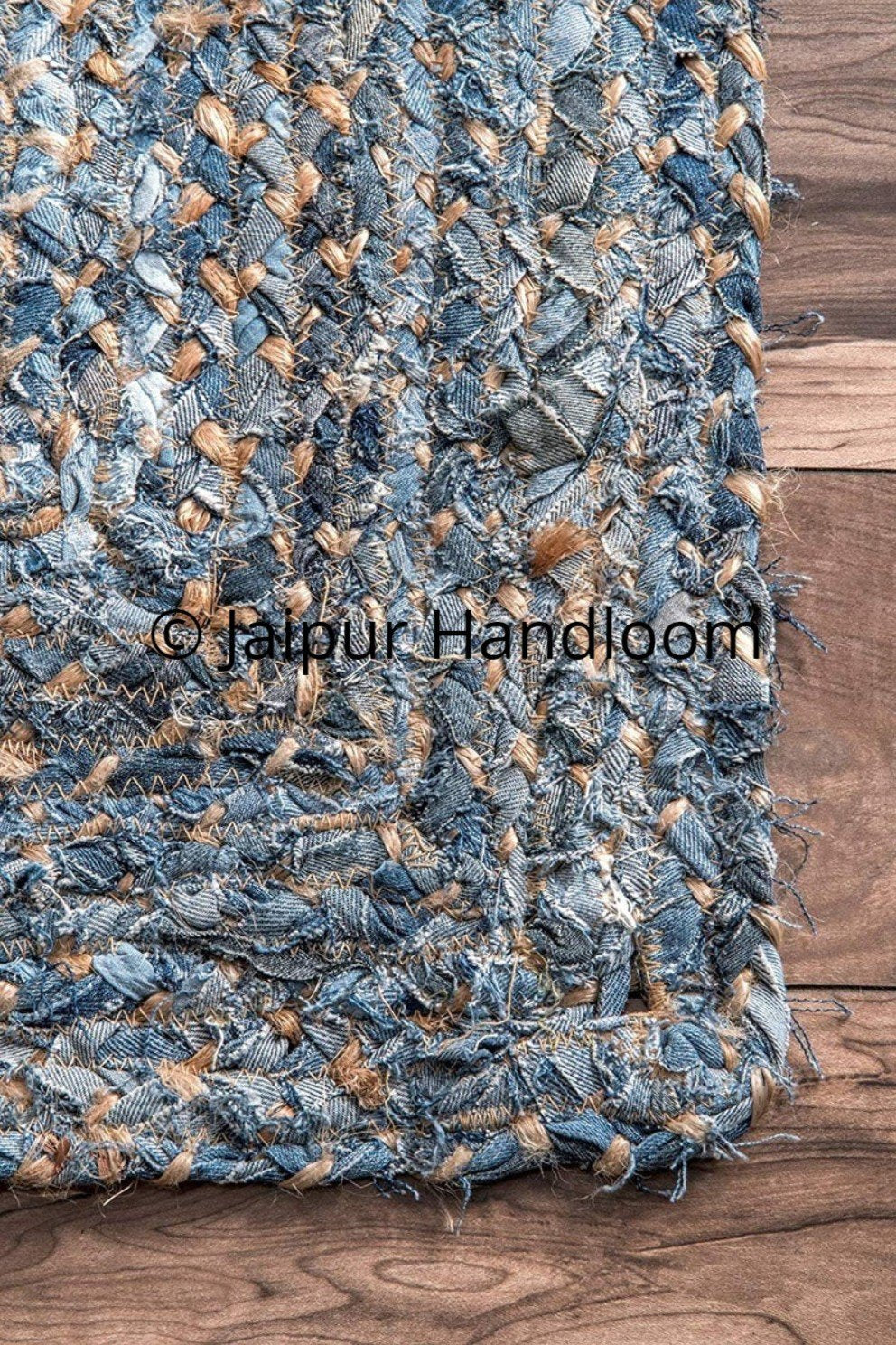 Hand Braided Cotton Rugs Indian Bohemian Living Room Floor Mat 2X10 feet-Jaipur Handloom