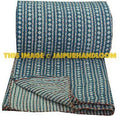 Diamond Hand Block Kantha Quilt Cotton Indian Kantha Blanket