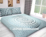 Dike Mandala Duvet Cover - Gray Black Ombre Mandala Comforter Cover-Jaipur Handloom