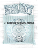 Dike Mandala Duvet Cover - Gray Black Ombre Mandala Comforter Cover-Jaipur Handloom