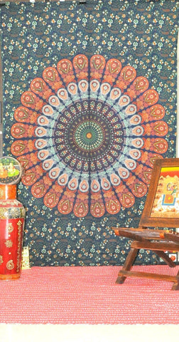 psychedelic trippy tapestry cheap dorm wall hanging twin dorm bedding-Jaipur Handloom