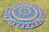 Elephant Mandala Beach Roundie Hippie Cotton Beach Towels Round Tapestry-Jaipur Handloom