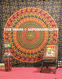 Elephant Mandala Tapestry Cotton Indian Bed sheet Sofa Couch Throw-Jaipur Handloom